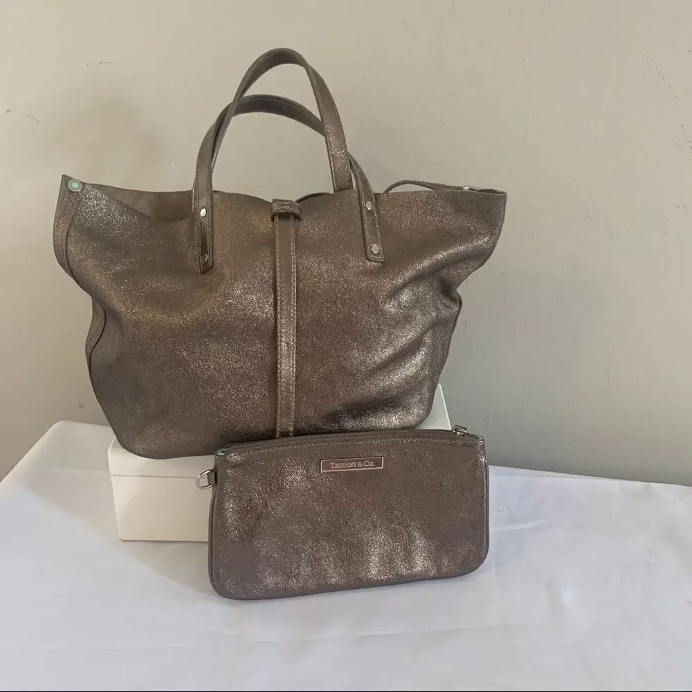 Tiffany & Co. Reversible Pewter Suede/Leather - Picture 2 of 12